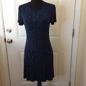 (3/$20) Marian & Maral navy blue short sleeve glitter dress